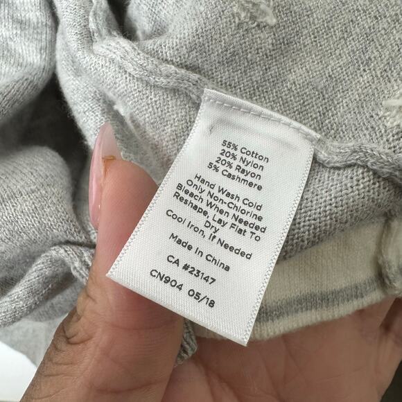 Talbots Petites Gray Polka Dot Cashmere Cotton Cardigan Twinset MP Read - Picture 5 of 8